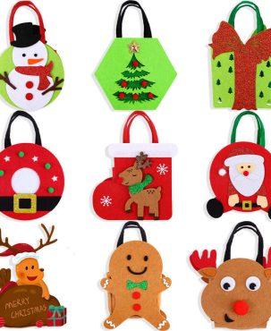 New Arrival Felt Christmas Handbag Christmas Eve Apple Bag Christmas Decorations Cartoon Elk Candy Bag