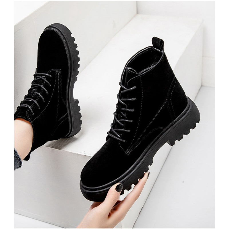 Smile Circle Ankle Boots Suede Leather women Flat platform Short Boots Ladies shoes fashion Autumn winter boots - 图片 9
