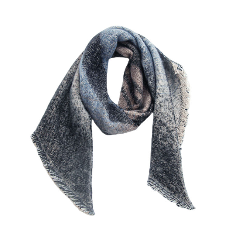 Women's Shawl Autumn and Winter Thickened Circle Yarn Striped Bevel Scarf Keep Warm - 图片 9