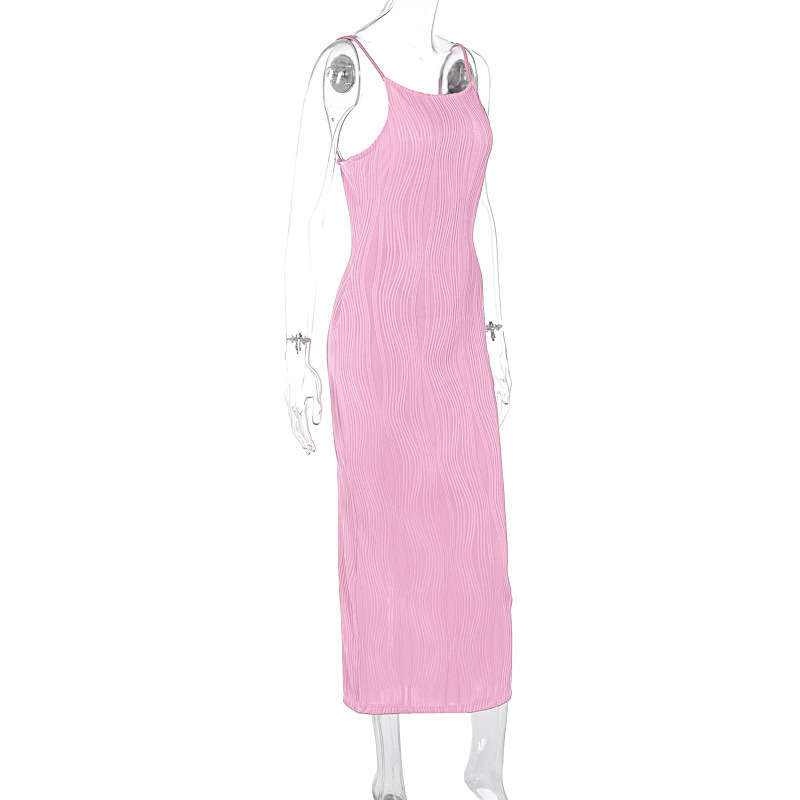 Summer Fashion Three-Dimensional Line Sexy Sling Slim Fit Dress Women's Clothing - 图片 12