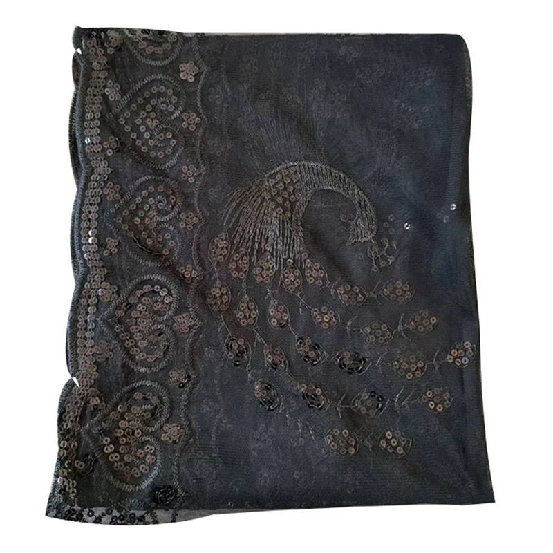Sequined Shawl Peacock Embroidery Sequined Tassel Shawl Party Banquet Evening Gown Shawl - 图片 6