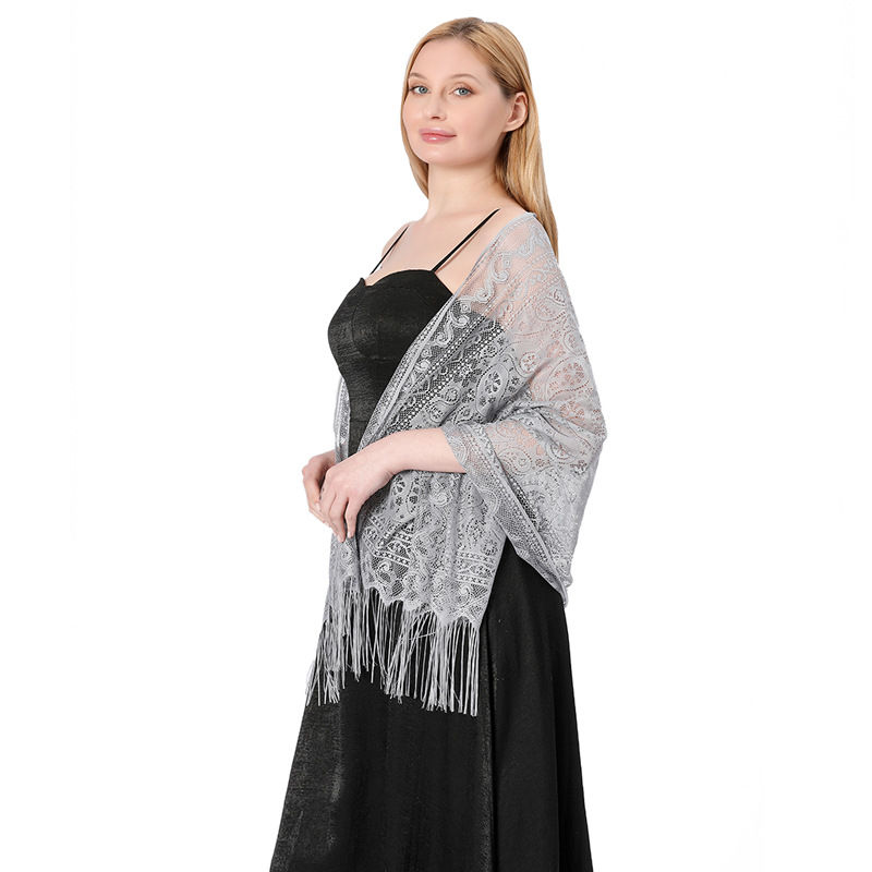 Mincyclone Cashew Shawl Hollow Lace Scarf Dress Scarf Party Dinner Shawl Women - 图片 4
