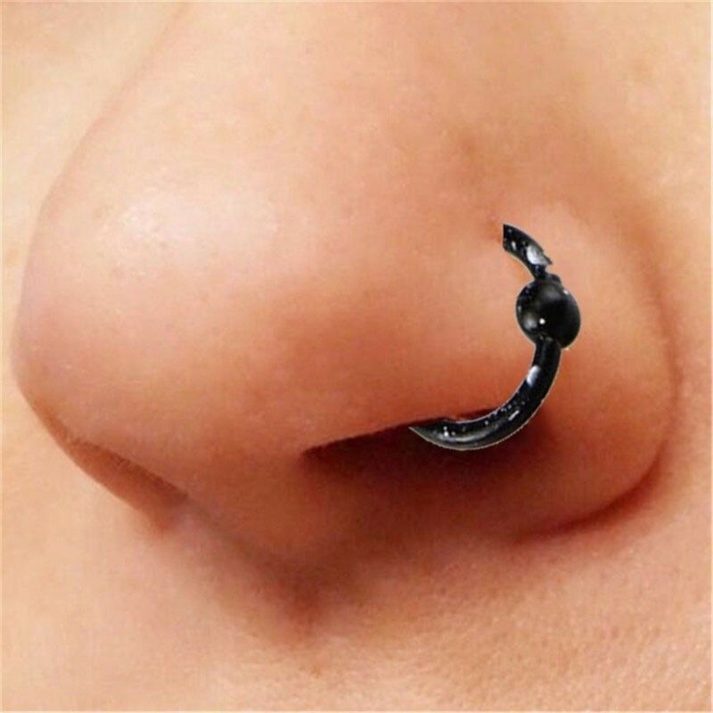 8x Nose Open Hoop Sleeper Ring Lip Earring Body Piercing Stainless Steel Jewelry - 图片 5
