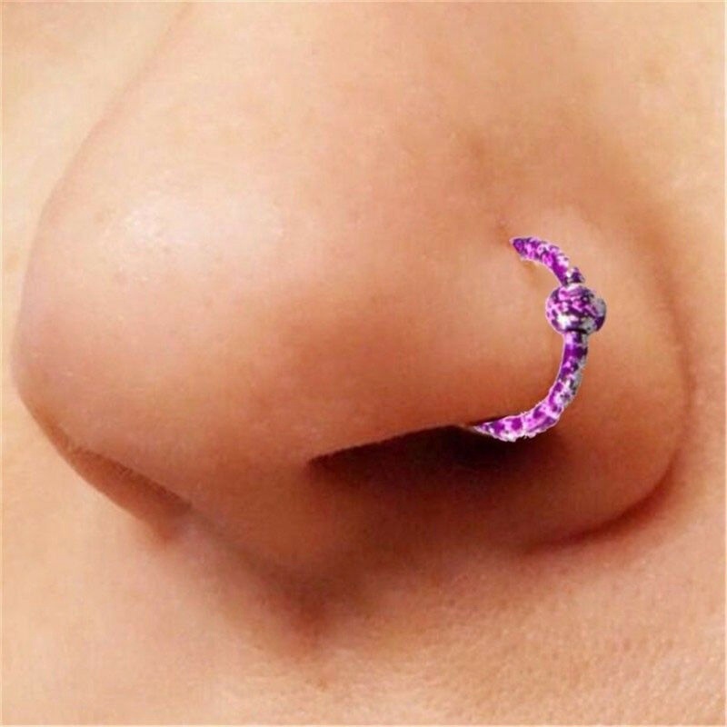 8x Nose Open Hoop Sleeper Ring Lip Earring Body Piercing Stainless Steel Jewelry - 图片 6
