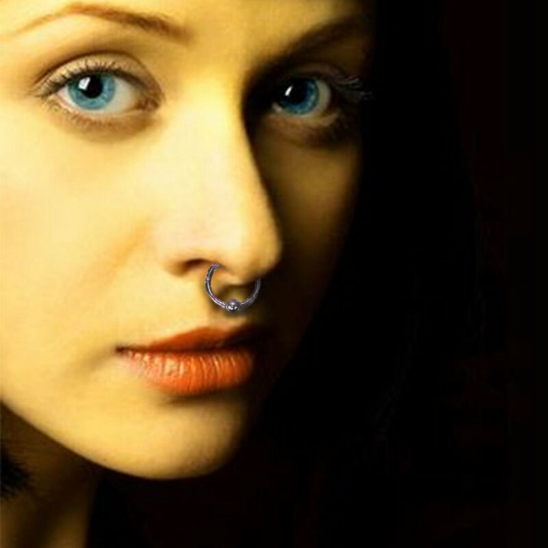 8x Nose Open Hoop Sleeper Ring Lip Earring Body Piercing Stainless Steel Jewelry - 图片 8