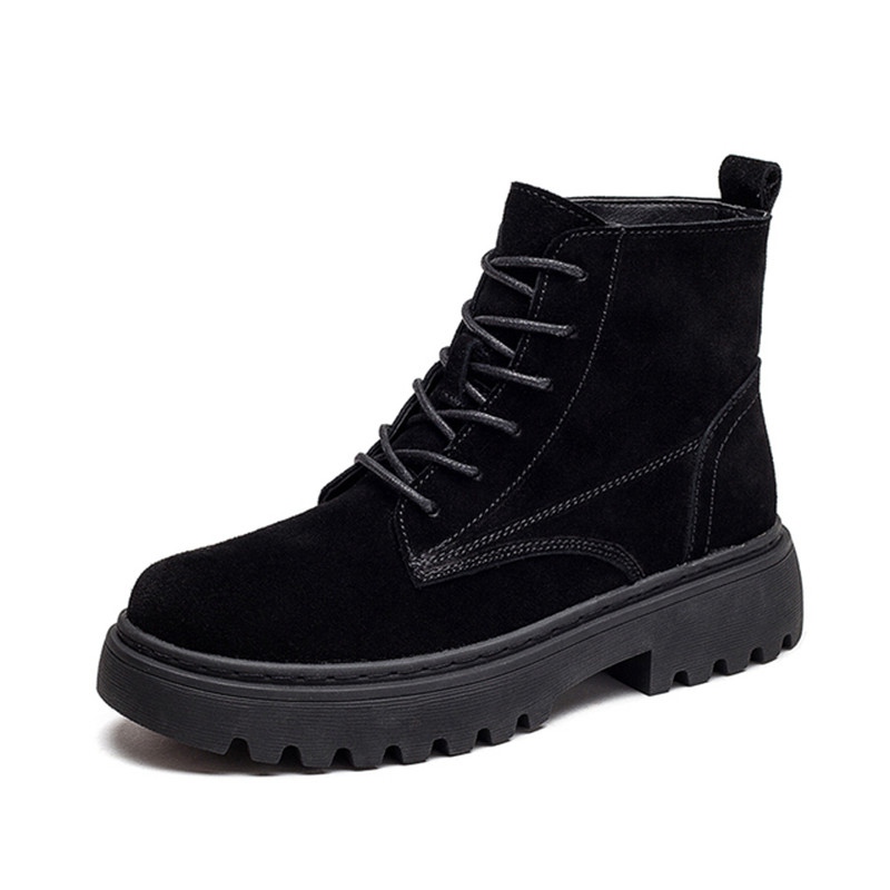 Smile Circle Ankle Boots Suede Leather women Flat platform Short Boots Ladies shoes fashion Autumn winter boots - 图片 11