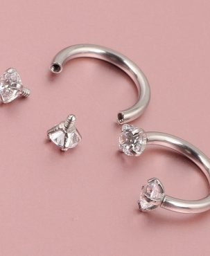 Horseshoe Bar  Stainless Steel  Lip Nose Hoop Septum Ear Ring 2g 1.2*8*3mm
