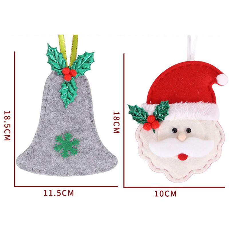 2PC Christmas Tree Decor Non-Woven Pendant Cartoon Old Elk Crutches Christmas Pendant - Image 8