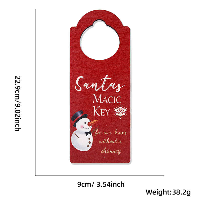 2PC Christmas Decor Wooden Door Hanging Santa Snowman Party Decor Door Handle Pendant - Image 10