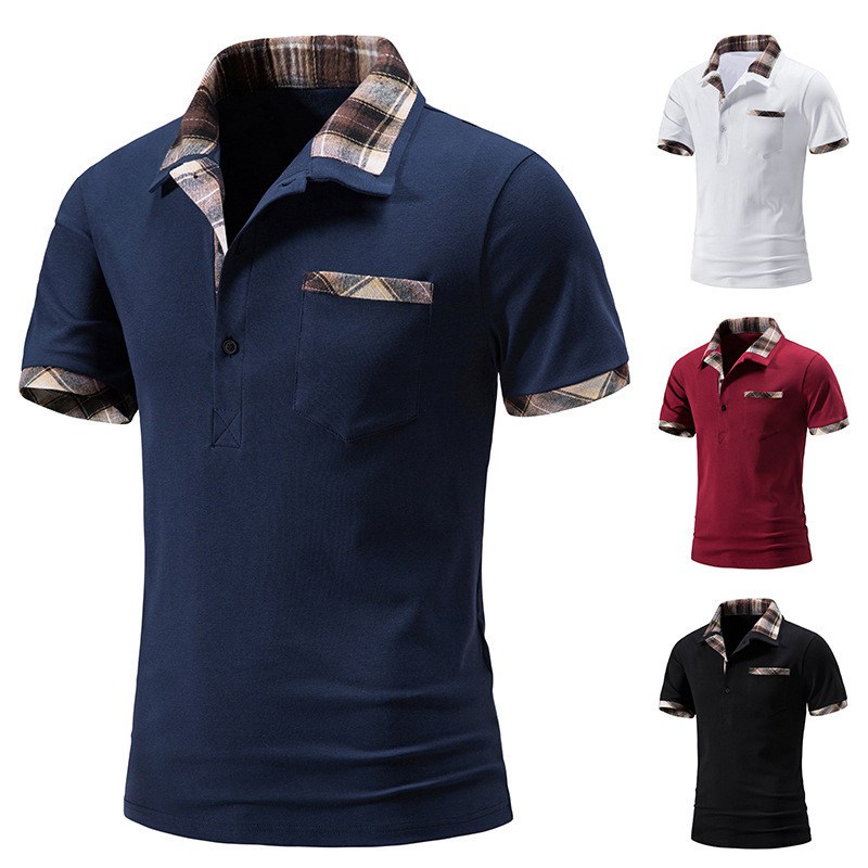 Mens Shirts Short Sleeve Tee Top Summer Casual Muscle Golf Plaid T-Shirt UK - Image 6