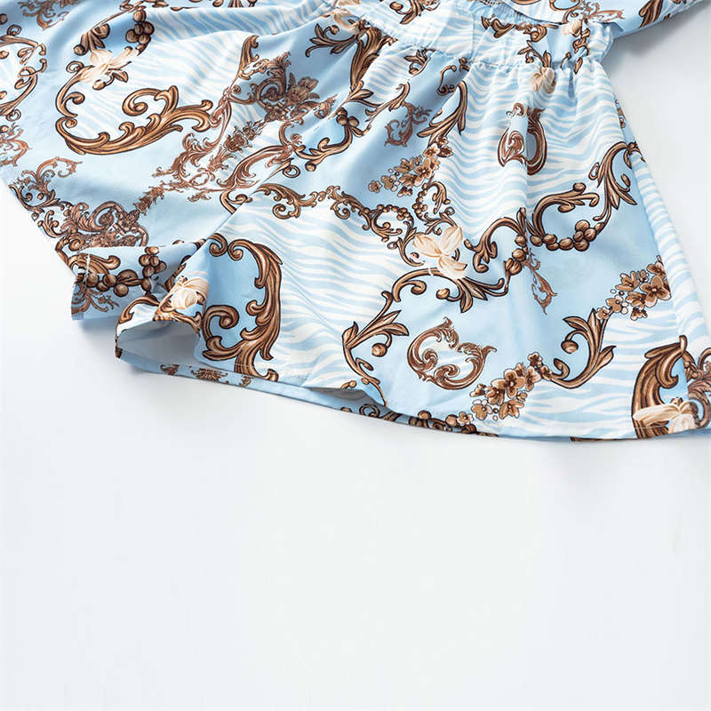 Women's Clothing Printing Long Sleeve Shorts V-neck Jumpsuit Fashion - Image 15