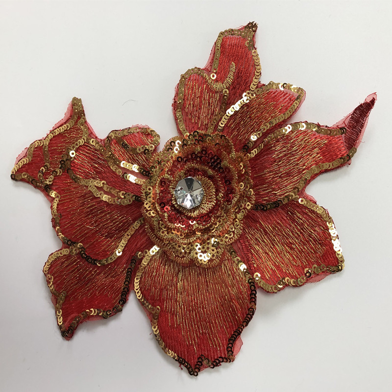 2pc Diamond Sequin Embroidered Flower Cloth Sticker Lace Computer Embroidered Patch Dance Clothing Ornaments Accessories Diy - 图片 10