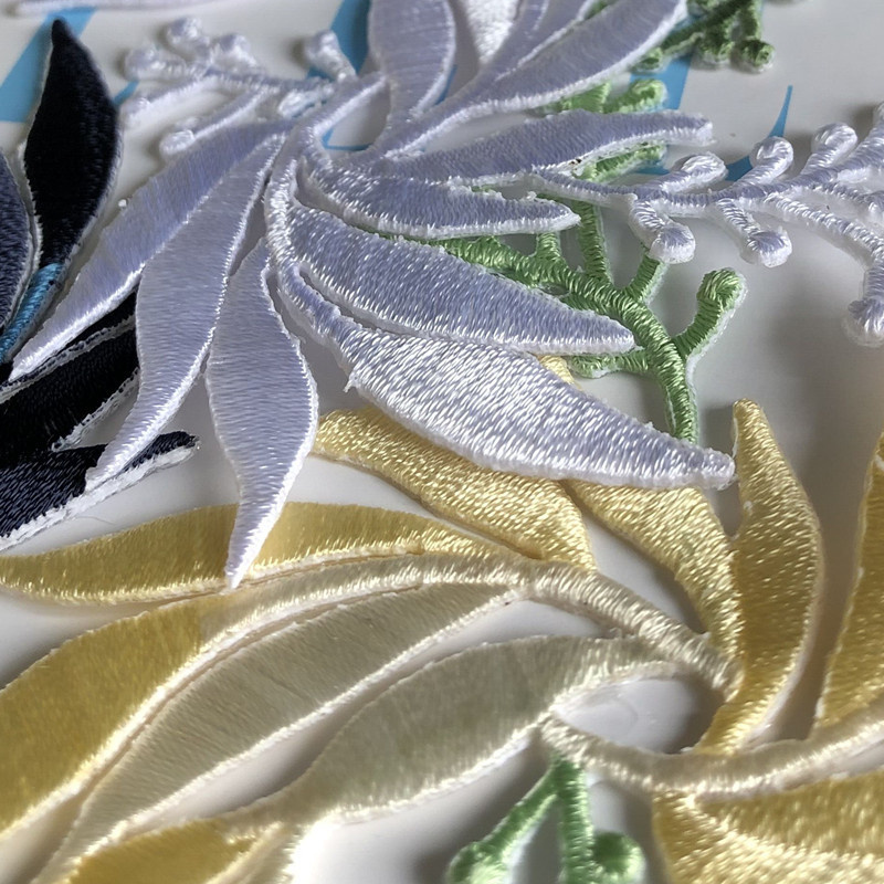 Embroidered Leaves Cloth Patch Cheongsam Clothes Hanfu Decoration Accessories Adhesive Handmade Diy - 图片 10