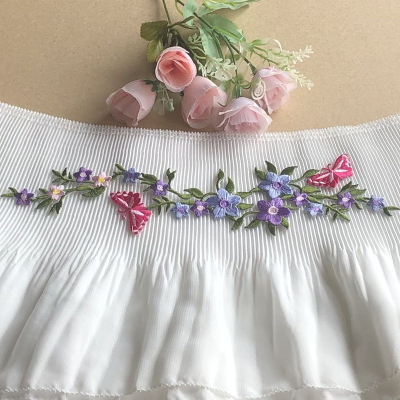 Pink Flower Computer Embroidered Cloth Sticker Patch Hole Adhesive Han Clothes Decoration Dance Skirt Accessories Diy - 图片 6