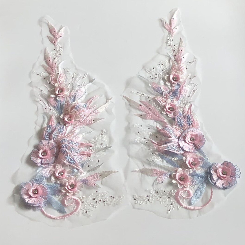Embroidery Beads Sequin Cloth Stickers Mesh Patch Wedding Dress Dress Lace Decorative Accessories - Image 2