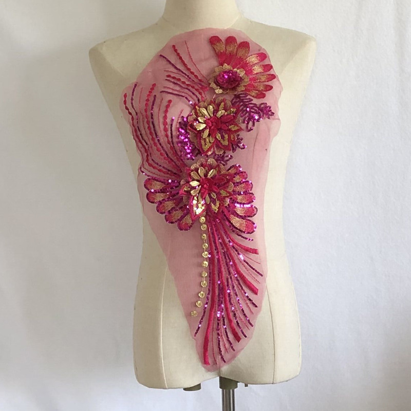 Three-Dimensional Sequin Gauze Embroidered Cloth Stickers Large Patch Cheongsam Clothes Skirt Decorative Accessories Diy - Image 8