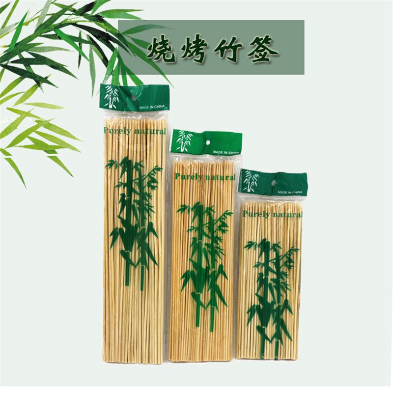 12-Inch Bamboo BBQ Skewers Sticks 180pcs For Barbecue Kebab Fruit Wooden Sticks - 图片 3