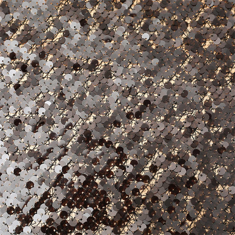 Transparent Gold Sequined Chip Fabric DIY Solid Color Sequin Fabric Polyester Cloth - 图片 5