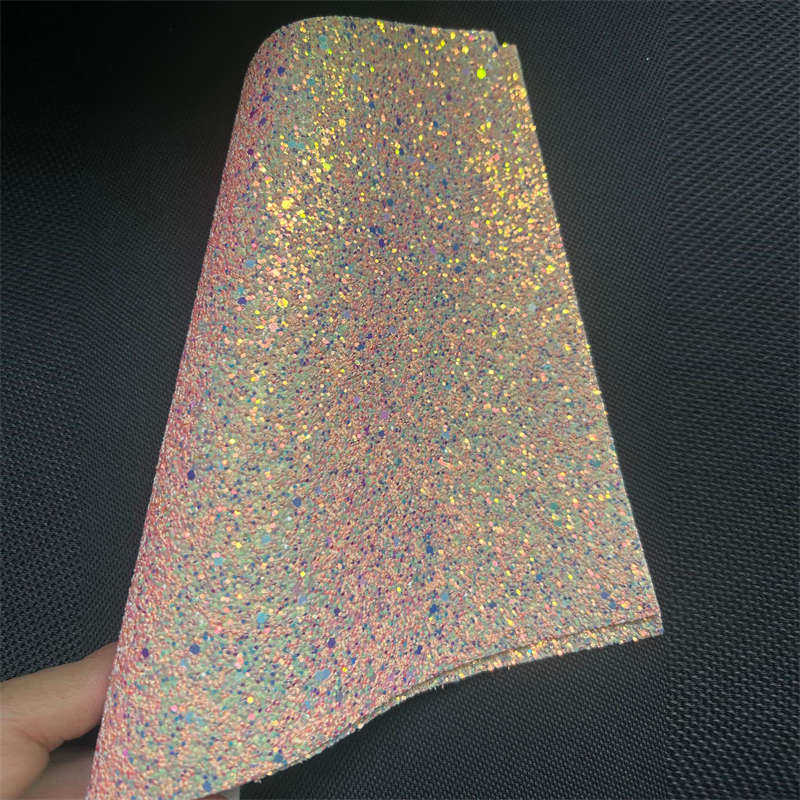 A4 Shiny Holographic Coarse Powder Colorful Fabric Crafts Clothing DIY Fabric - 图片 6