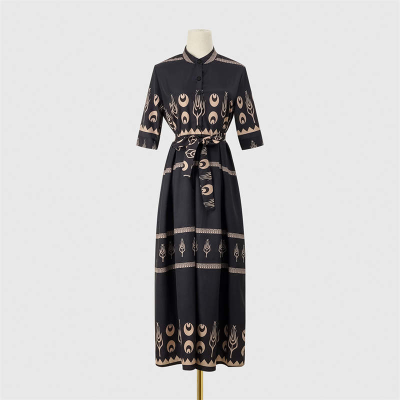 Women's Clothing Summer National Style Printing Half-Length Sleeve Dress - Image 14