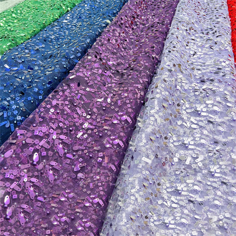 Pearl Melon Seeds Sequined Fabric DIY Clothing Wedding Sequined Fabric - 图片 3