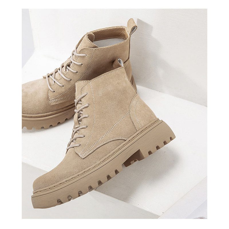 Smile Circle Ankle Boots Suede Leather women Flat platform Short Boots Ladies shoes fashion Autumn winter boots - 图片 12