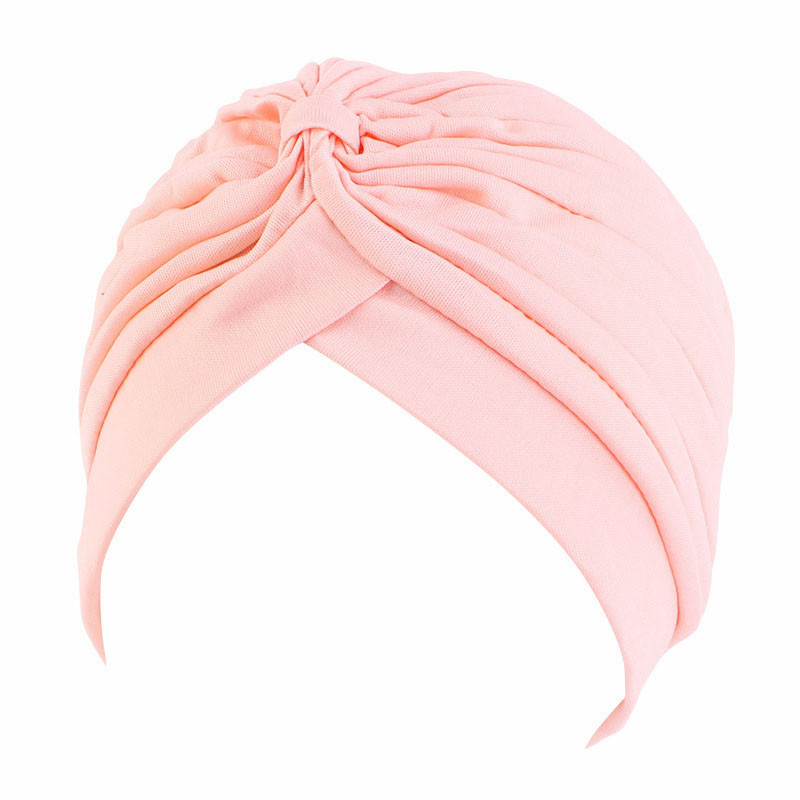 Women's Hat Head-Wrapping Hat Arabic Hat Base Hat Pleated Turban Solid Color Chemo Cap - 图片 8
