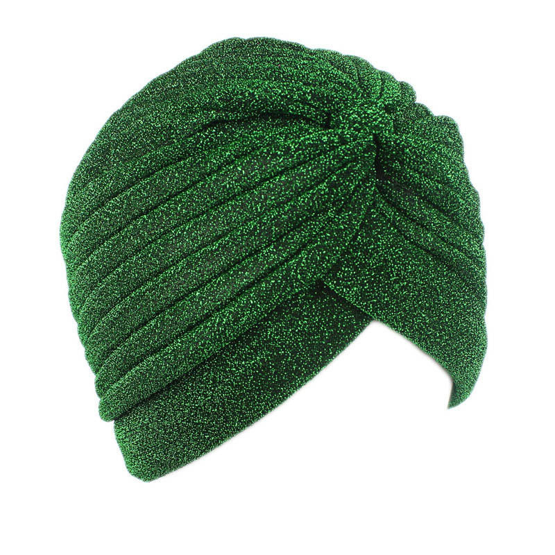 Golden Bright Silk Indian Hat Turban Hat Baotou Cap Chemo Cap Muslim Headscarf - 图片 12