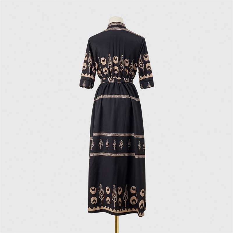 Women's Clothing Summer National Style Printing Half-Length Sleeve Dress - Image 15