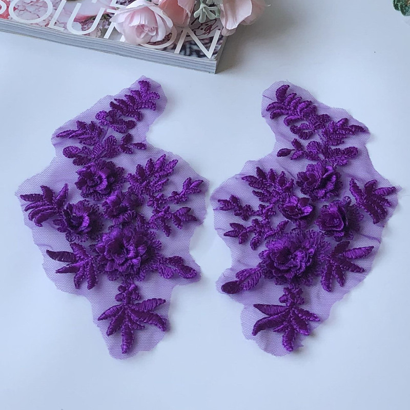 Flower Embroidered Cloth Stickers Mesh Lace Patch Children's Clothes Decoration Wedding Dress Accessories Hand Sewing Diy - 图片 3
