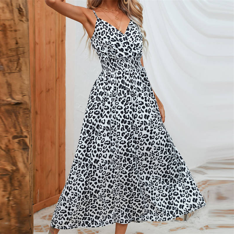 Dress Summer Leopard Print Sling Group Foreign Trade Women's Clothing Leopard Print - Image 21