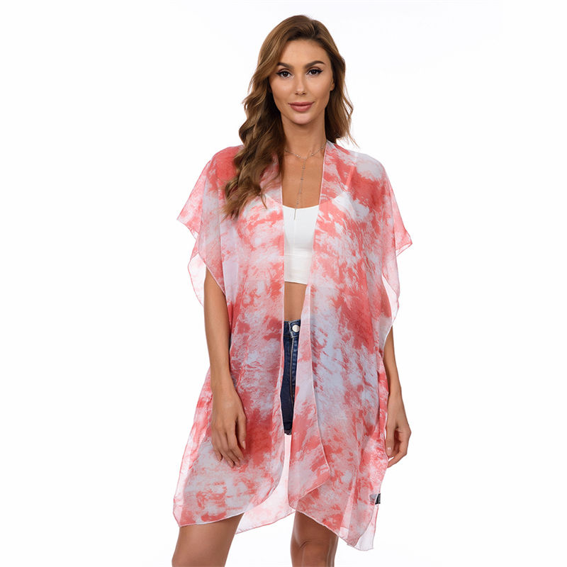 Beachwear Summer Chiffon Sunscreen Shawl Batwing Sleeve Cardigan Fashion - 图片 8
