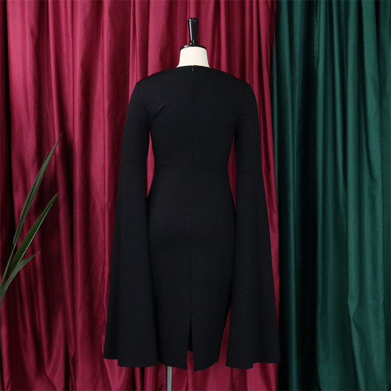 Women's Clothing V-neck Fashion Temperament Pencil Skirt Supply Dress - Image 13