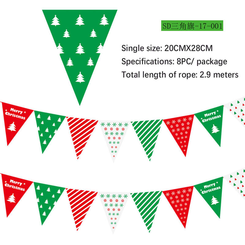2PC Christmas Decor Christmas Hanging Flag Hanging Decor Holiday Banner Party Decor Paper Cartoon - Image 21