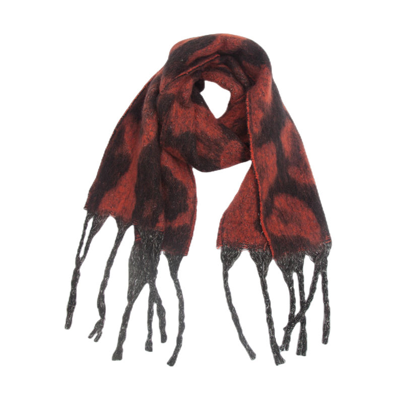 Shawl Winter Circle Yarn Coarse Tassel Jacquard Large Leopard-Print Scarf Keep Warm - 图片 14
