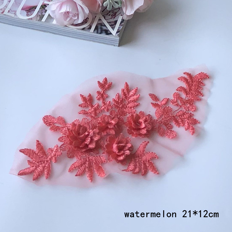 Flower Embroidered Cloth Stickers Mesh Lace Patch Children's Clothes Decoration Wedding Dress Accessories Hand Sewing Diy - 图片 9
