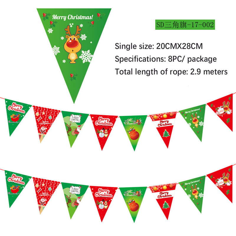 2PC Christmas Decor Christmas Hanging Flag Hanging Decor Holiday Banner Party Decor Paper Cartoon - Image 22
