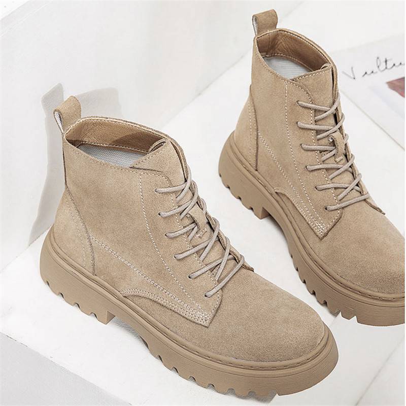 Smile Circle Ankle Boots Suede Leather women Flat platform Short Boots Ladies shoes fashion Autumn winter boots - 图片 14