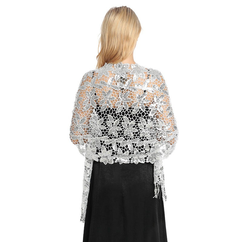Water Soluble Sequin Tassel Shawl Cheongsam Shawl High-End Evening Gown Shawl Women - 图片 5