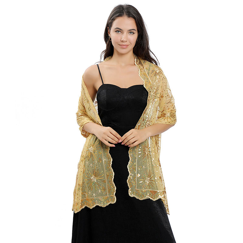 Star Moon Embroidered Shawl Dress Evening Gown Cheongsam Outerwear Shawl Women - Image 8