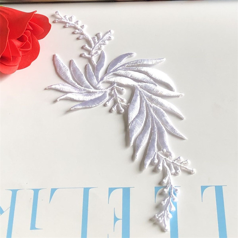 Embroidered Leaves Cloth Patch Cheongsam Clothes Hanfu Decoration Accessories Adhesive Handmade Diy - 图片 13
