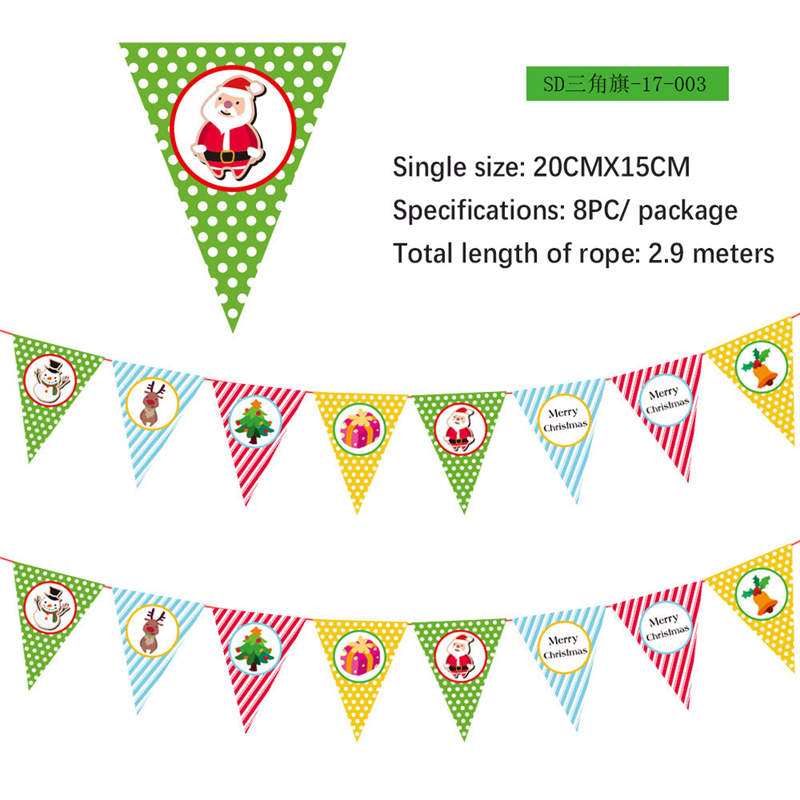 2PC Christmas Decor Christmas Hanging Flag Hanging Decor Holiday Banner Party Decor Paper Cartoon - Image 23