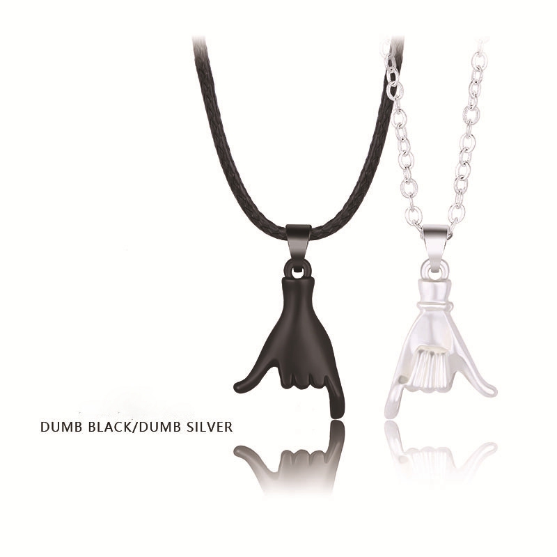 2Pcs Hold Hands Magnetic Couple Necklace Lovers Hand in Hand Pendant Necklace for Women Men Fashion Jewelry Gift 2024 Trend - 图片 7