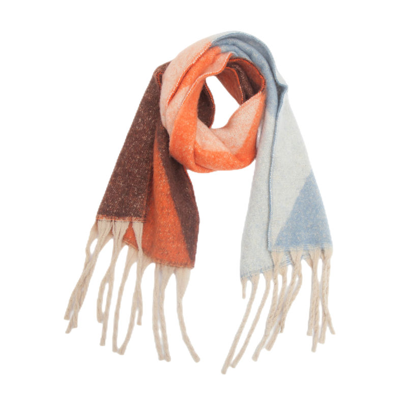 Shawl Autumn and Winter Thickened Tassel Jacquard Geometric Scarf Keep Warm - 图片 10