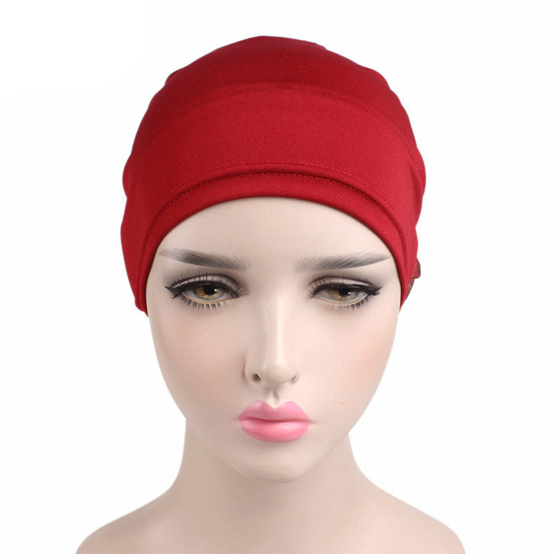 Women's Big Flower Elastic Fabric Sleeve Cap Chemotherapy Hat Muslim Headscarf - 图片 9