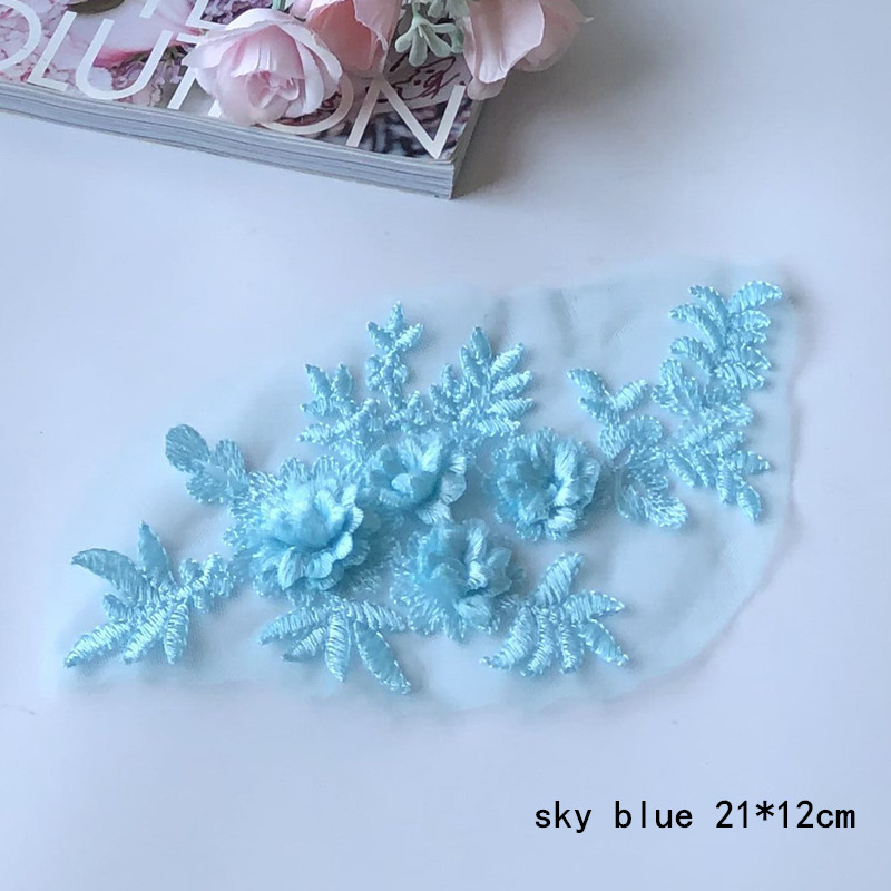 Flower Embroidered Cloth Stickers Mesh Lace Patch Children's Clothes Decoration Wedding Dress Accessories Hand Sewing Diy - 图片 10