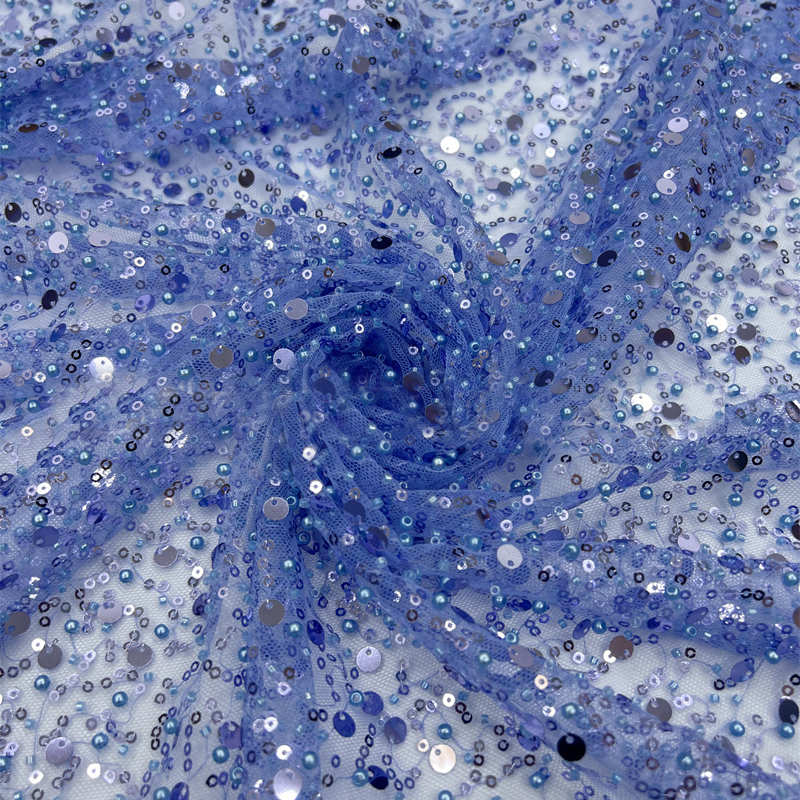 Pearl Sequined Fabric Mesh Pearl Embroidery Fabric DIY Clothing Adjuvant - 图片 11
