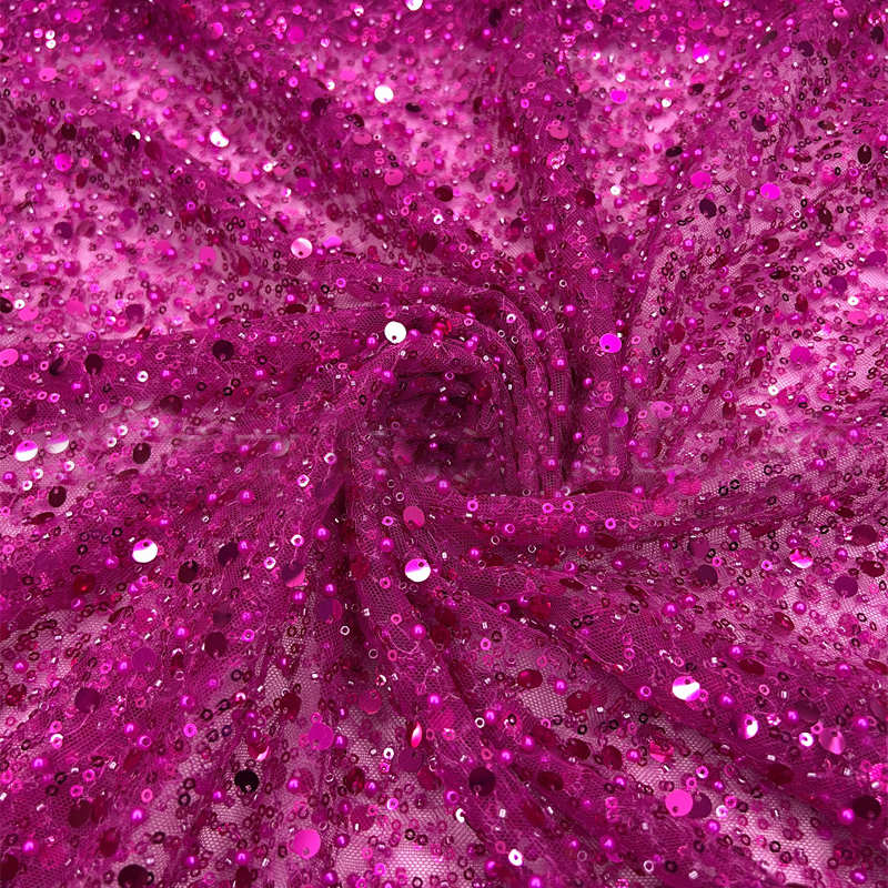 Pearl Sequined Fabric Mesh Pearl Embroidery Fabric DIY Clothing Adjuvant - 图片 12