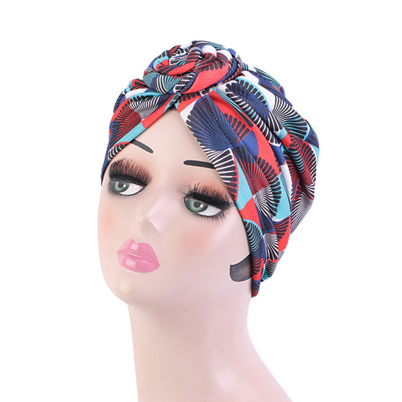 African Wind Vortex Knotted Turban Hat Fashion Hat Muslim Hat Baotou Cap Chemo Cap - 图片 6