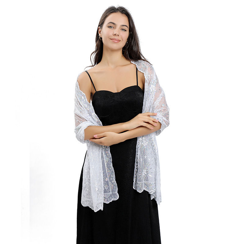 Star Moon Embroidered Shawl Dress Evening Gown Cheongsam Outerwear Shawl Women - Image 11